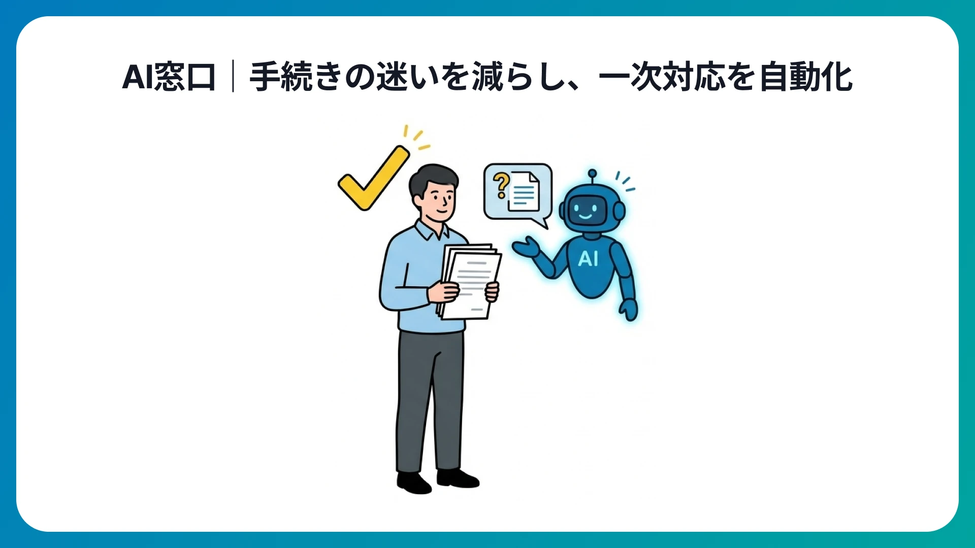 AI窓口|手続きの迷いを減らし、一次対応を自動化